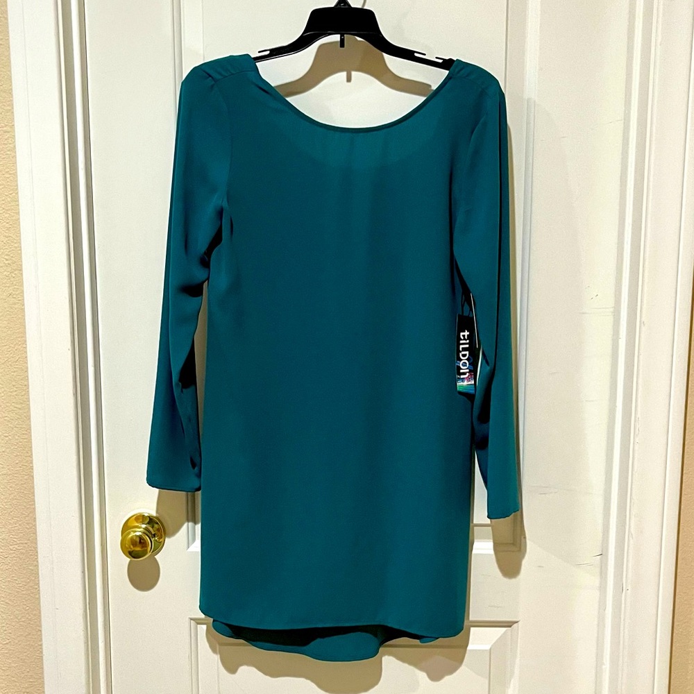 NWT Tildon Long-Sleeve Dress, Teal, US XS